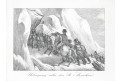 Napoleon průsmyk St. Bernhard, litografie, (1840)