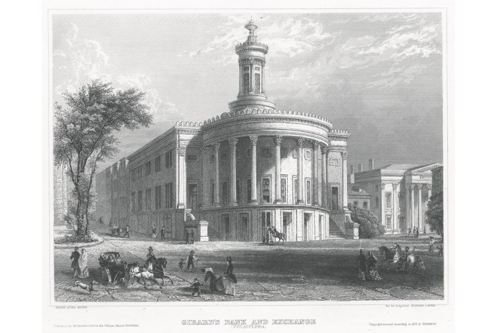 Philadelphia Girard Bank, Meyer, oceloryt, 1850