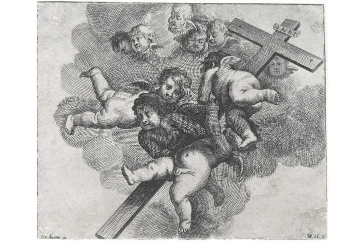 Hollar V.: Andělé nesoucí kříž, lept, 1647