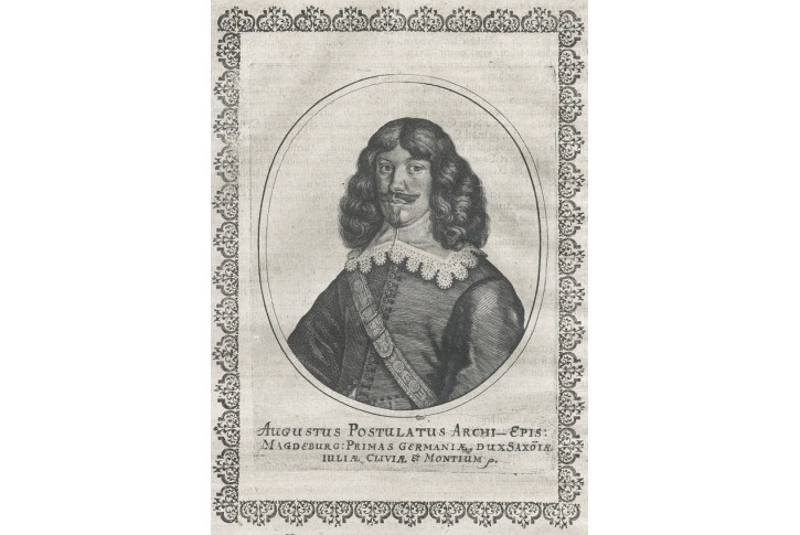 August von Sachsen , Merian, mědiryt, (1650)