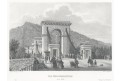 Praha Řetězový most, oceloryt, (1850)