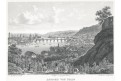 Praha z Letné, Morstadt, oceloryt, (1850)