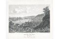 Praha z Letné, Morstadt, oceloryt, (1850)