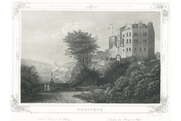 Rheineck Halenza, akvatinta, (1840)