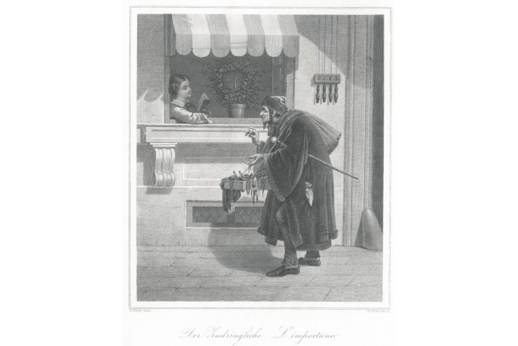 Podomní  obchodník, Lloyd, oceloryt, 1860