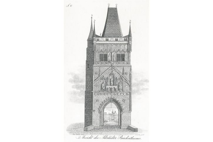 Praha Staroměstská věž, Selisko mědiryt, 1827
