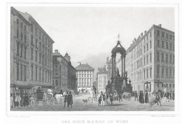 Wien Hohe Markt, Lange, oceloryt, 1840