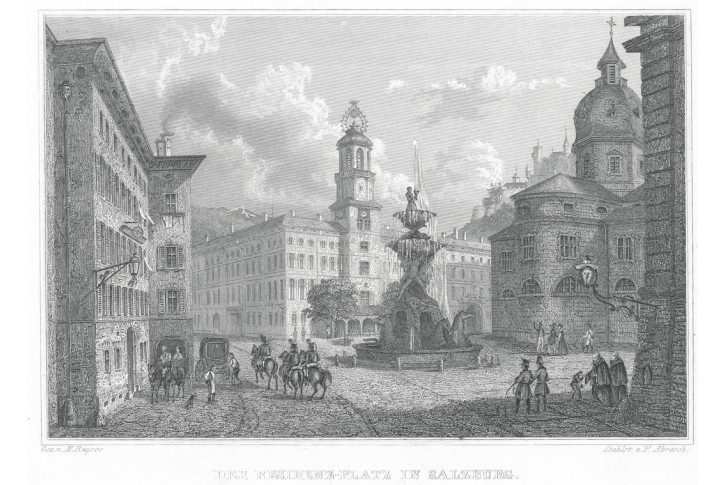 Innsbruck Marktplatz , Lange, oceloryt, 1840