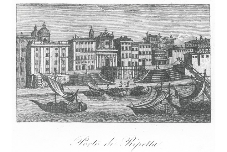 Roma Porto Ripetta, mědiryt, (1820)