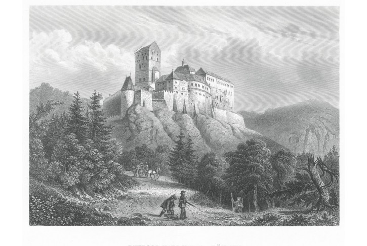 Karlštejn, Meyer, oceloryt, 1850