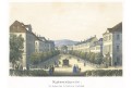 Karlovy Vary Kaiserstrasse, kolor. litograf (1860)