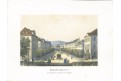 Karlovy Vary Kaiserstrasse, kolor. litograf (1860)