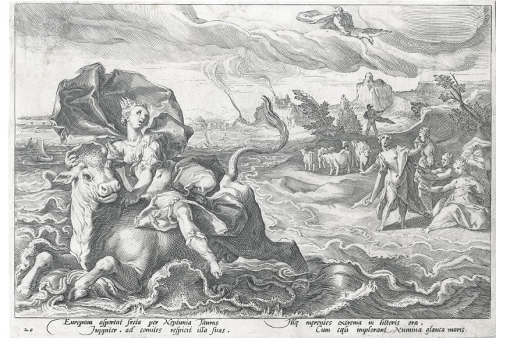 Únos Evropy, Goltzius dílna, mědiryt 1589
