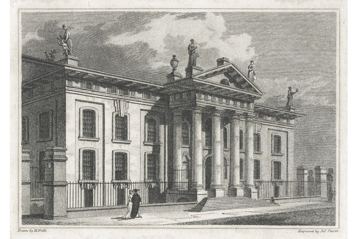 Oxford univerzita, mědiryt, 1807