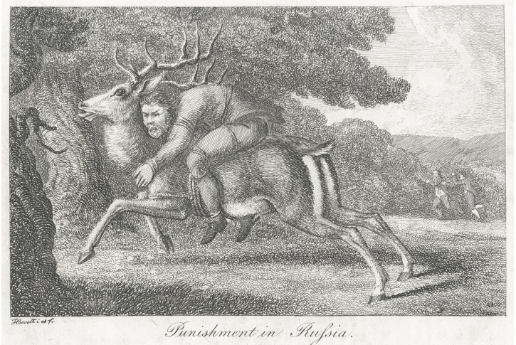 Rusko trest Jelen, Howit,  mědiryt, 1800