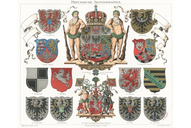 Prusko znaky, Meyer, chromolitografie, 1893
