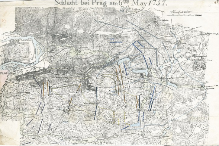 Praha bitva 1757, litografie, (1830)