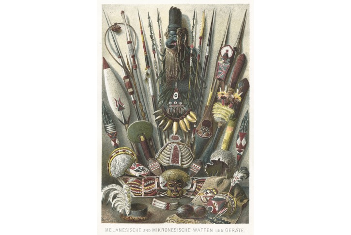 Melanesie, Ratzel, chromolitografie, 1896