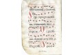 List z chorální knihy na pergamenu, 16 stol.