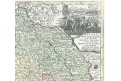 Seutter G.M.: Reg. Bohemia, kolor. mědiryt, 1740