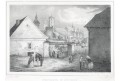 Kol&iacute;n kostel, Semmler, litografie, 1845