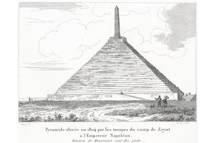 Zeyst Napoleonův pomn&iacute;k,, mědiryt, 1833