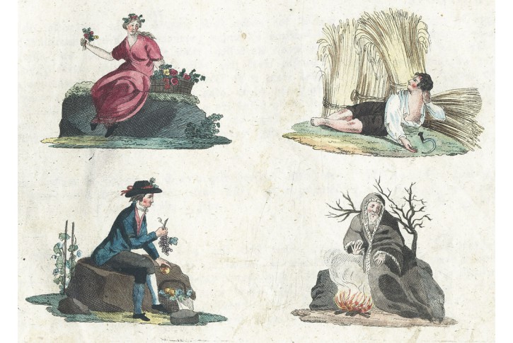 Ročn&iacute; obdob&iacute;, kolor. mědiryt, (1800)