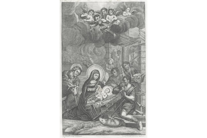 Kristus narozen&iacute;, Ricciani, mědiryt, (1810)