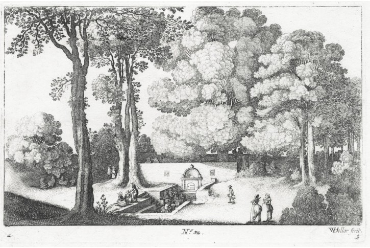 Hollar V.: Miner&aacute;ln&iacute; pramen, mědiryt, (1650)