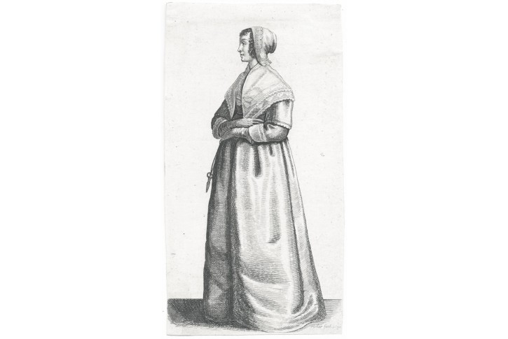 Hollar V.: Žena s nůžkami, mědiryt, 1640