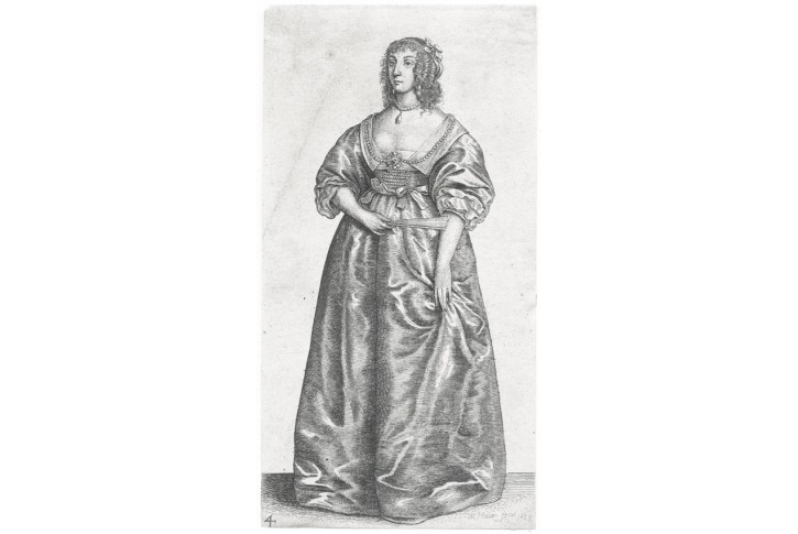 Hollar V.: Žena s věj&iacute;řem, mědiryt, 1640