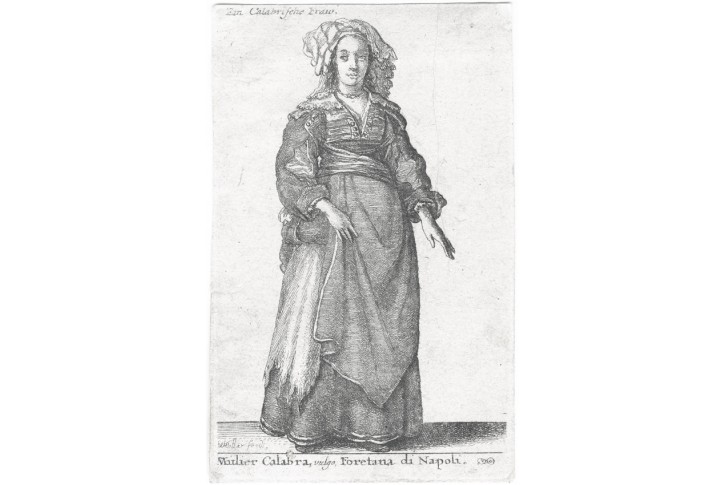 Hollar V.: Mulier Calabra, mědiryt, 1649