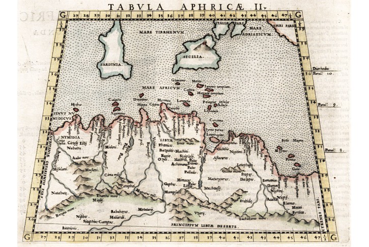 Afrika sever, Ruscelli, mědiryt, 1564