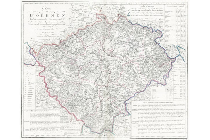 Kipferling : Charte von Boehmen, mědiryt, 1806