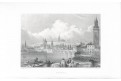 Praha celkový pohled, Rouargue, oceloryt 1860