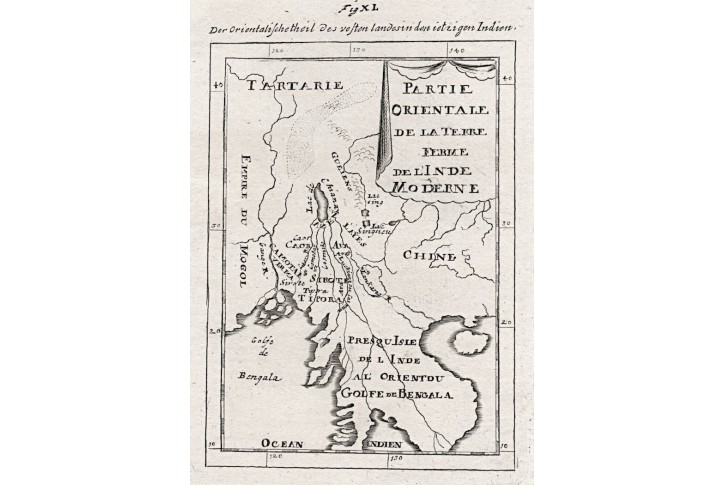 Indie v&yacute;chodn&iacute;, Mallet, mědiryt, 1719