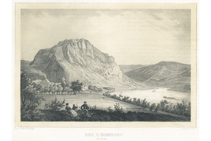 Koz&iacute; vrch, Semmler, litografie, 1845