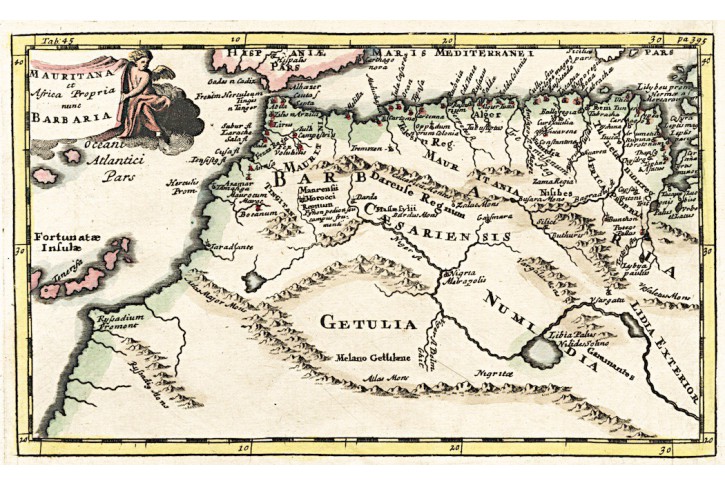 Cluver Ph. : Afrika severn&iacute; , mědiryt, 1711