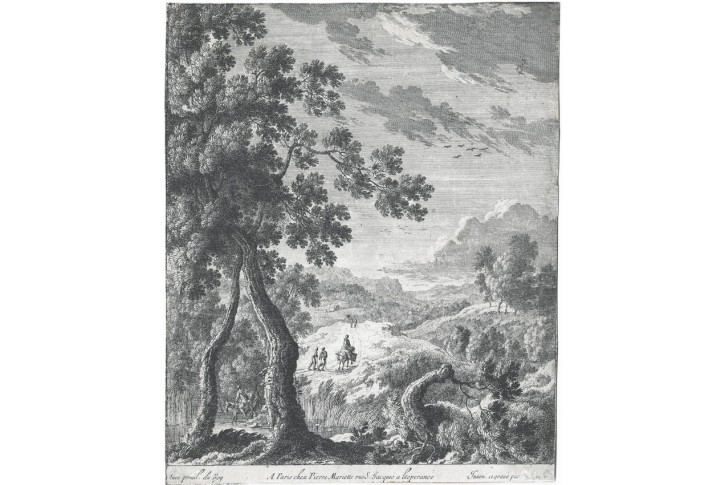 Perelle G.: Krajina s napajedlem, mědiryt (1650)