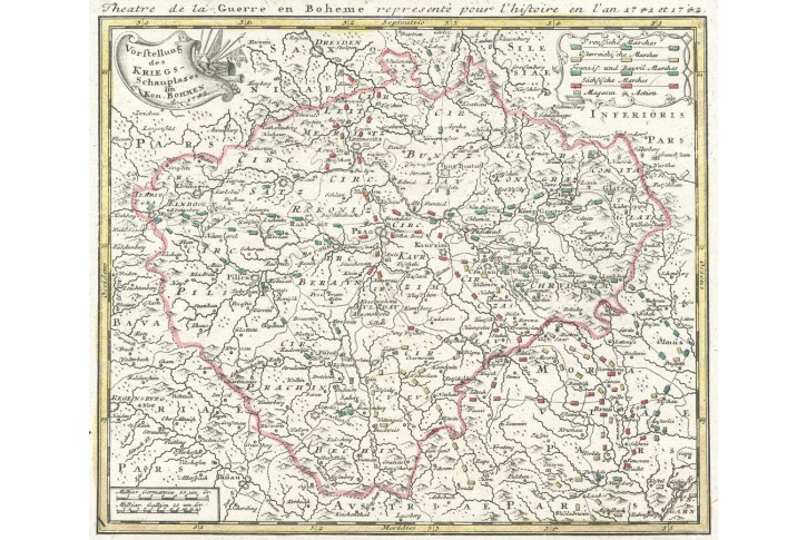 Homann dědic. : B&ouml;hmen Kriegs, mědiryt, 1742