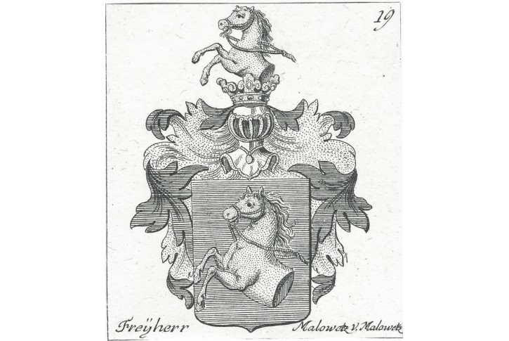 Malovec z Malovic svobodn&yacute; p&aacute;n, mědiryt, (1760)