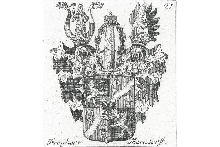 Manstorf, svobodn&yacute; p&aacute;n, mědiryt, (1760)