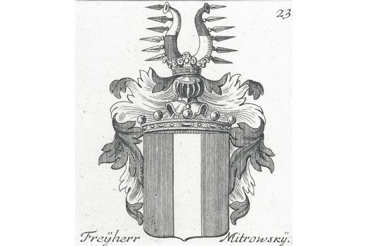 Mitrovsk&yacute;, svobodn&yacute; p&aacute;n, mědiryt, (1760)