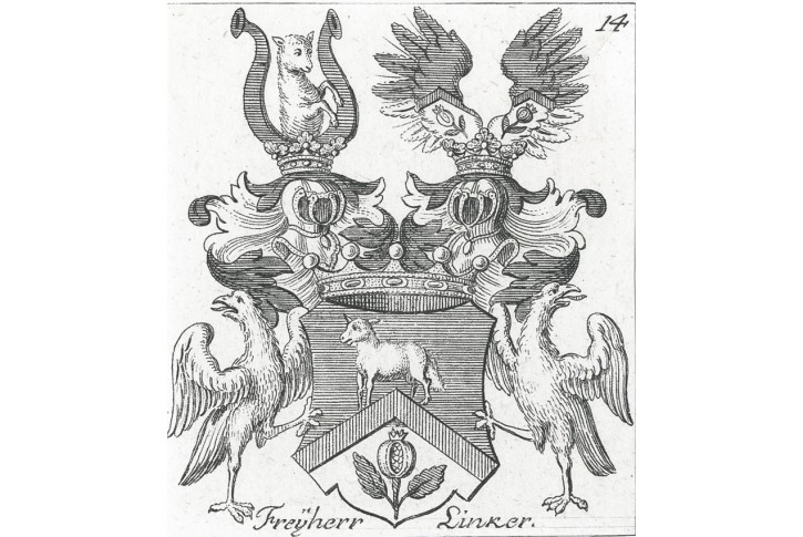 Linker svobodn&yacute; p&aacute;n, mědiryt, (1760)