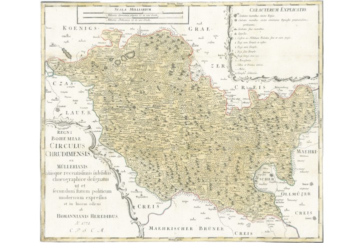 Homann dědicov&eacute; : Chrudimsk&yacute; kraj , mědiryt, 1772