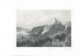 Braubach a Marxburg, Halenza, akvatinta, (1840)