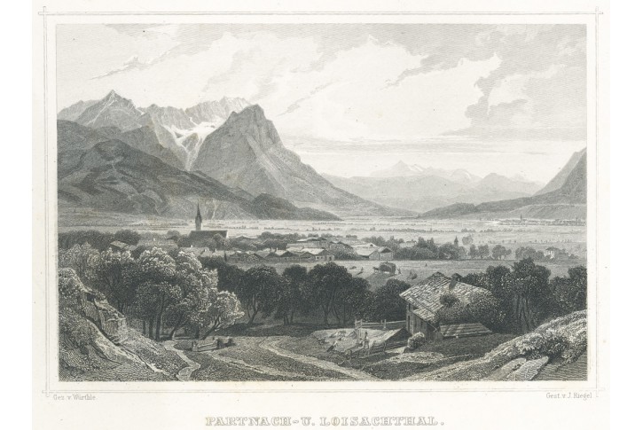 Partnach und Losachthal, oceloryt, 1870