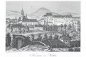 Český Krumlov od severu, Heber , litografie, 1844