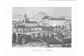 Český Krumlov od severu, Heber , litografie, 1844