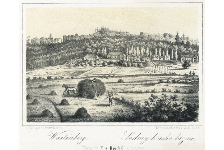 L&aacute;zně Sedmihorky, Reichel, litografie, 1868